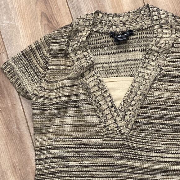 5/$15 United States Sweaters Women’s Tan Short Sleeve Sweater Tunic Size Medium - Picture 2 of 4